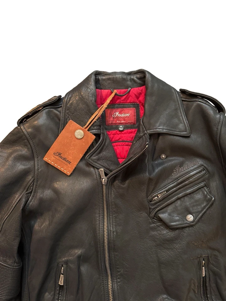 Chaqueta de cuero para hombre Indian Motorcycle mediana NUEVA Foto 3 de 4