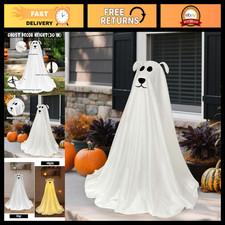 Light Up Halloween Ghost Dog 2.5FT with Remote - Spooky Outdoor Decor, Yard Deco