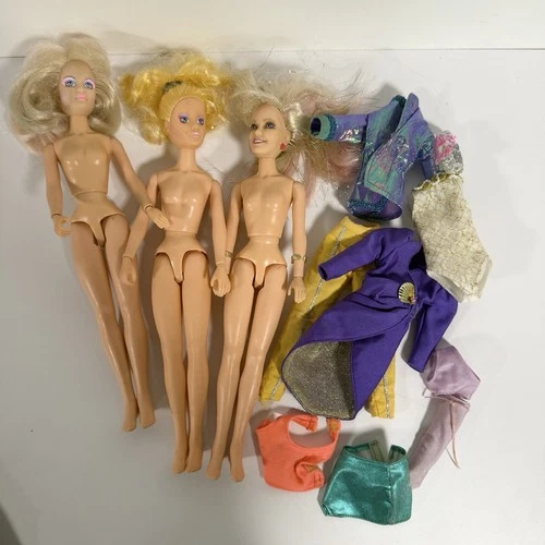 Vintage JEM and the HOLOGRAMS Jerrica Glitter n Gold Video Doll 3 Dolls READ