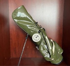 MALBON GOLF Caddy Bag Stand Type Enamel Green Synthetic Leather / 5way