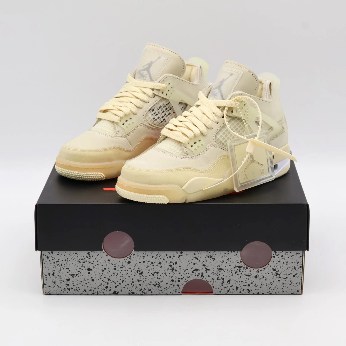 シューズ(男性用) Off-WhiteAir Jordan 4 Nike Air Jordan 4 Sail Off-White Cream Men's Retro Basketball