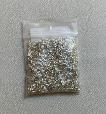 Sterling Silver Twisted Crimp Tube Beads 1x3mm for Jewelry, 600 pcs.