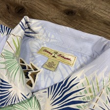 Tommy Bahama Mens XL 100 Silk Tropical Palm Tree Hawaiian Shirt Short Sleeve