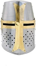 Helmet Medieval Crusader Knight Templar Armor Larp Great Gift Armour Steel Greek