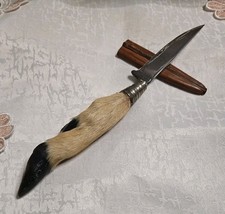 Altes Jagdmesser Trachtenmesser mit Rehfu&szlig;-Griff &ndash; Solingen Klinge Vintage