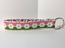 NEW Keychain Car Keys Purse Key Fob Wrist Lanyard Strap Key Card Flowers