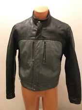 Vintage Perfecto by Schott USA Men's DISTRESSED Black & Gray Motorcycle Jacket