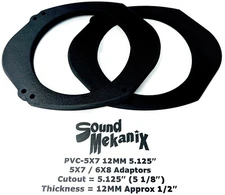 5x7" Sound Mekanix Universal PVC-5x7 12MM 5.125", 5x7/ 6x8 to 6.5" Adaptor Pair