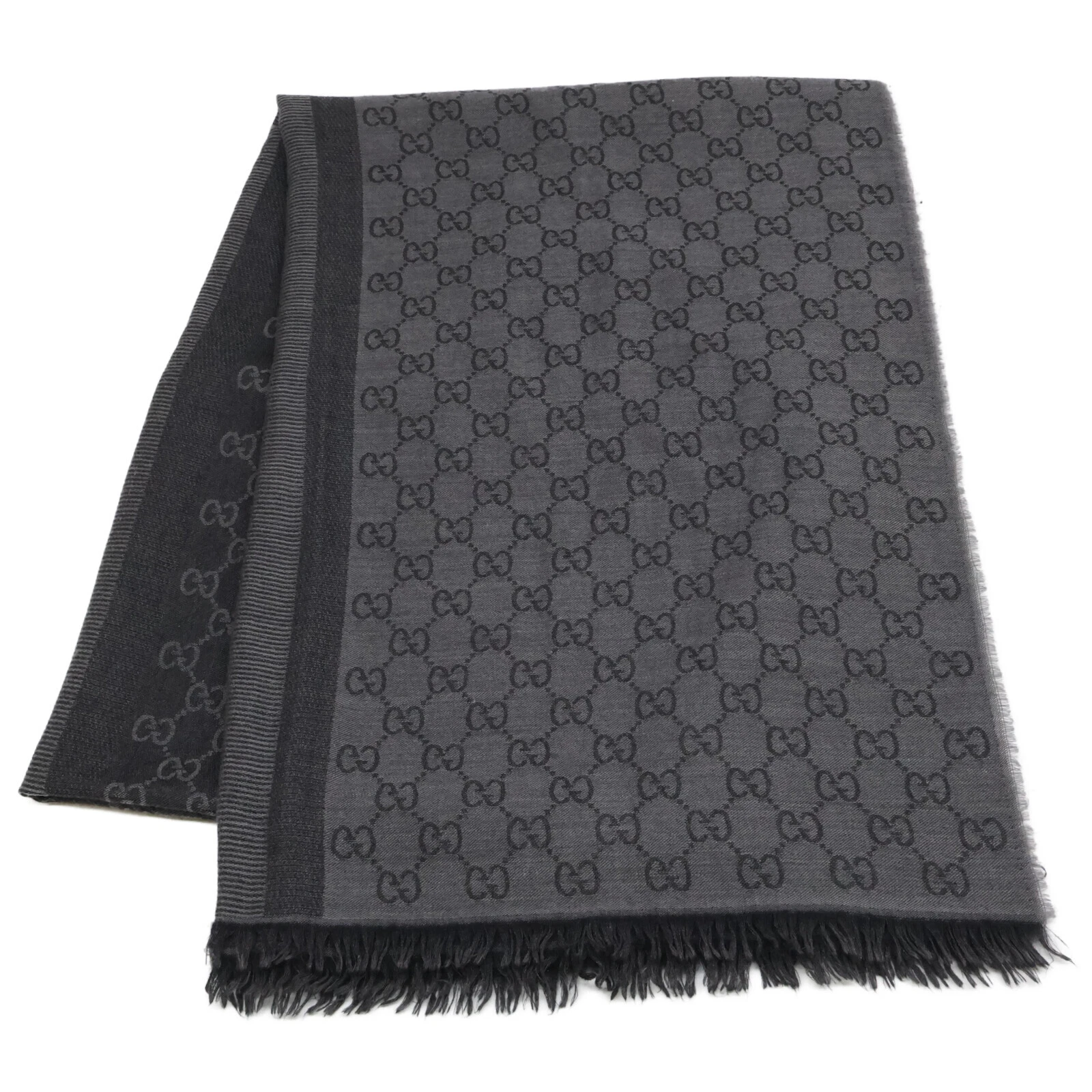 Étole GUCCI [Bon état] 282390 3G704 motif laine/soie GG 70 x 76,8