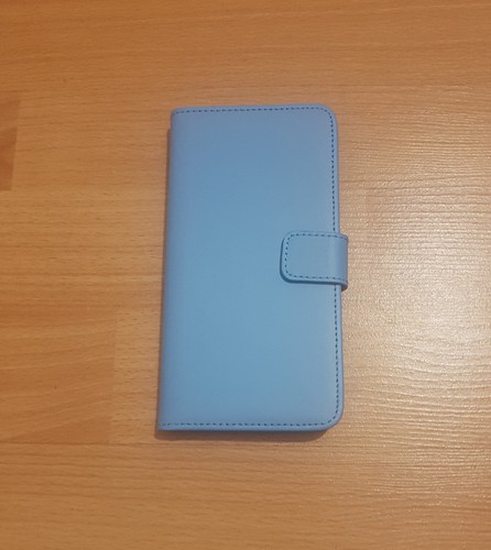 Funda billetera azul claro de cuero real genuino para iPhone 7 plus - Imagen 3 de 3