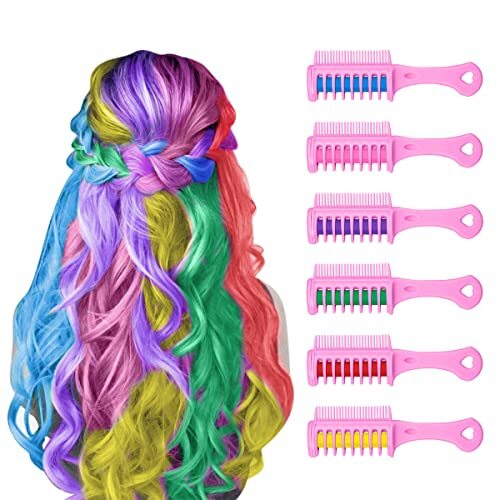 New Hair Chalk Comb for Girls and Kids Blue, Pink, Purple, Green, Red, Yellow - Picture 7 of 8