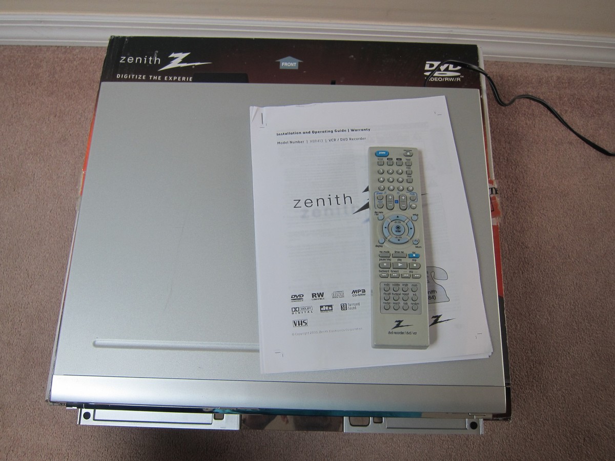Zenith XBR413 DVD/VCR Combo Hi-Fi Video Cassette Recorder DVD
