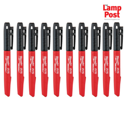 Milwaukee 48223100 Inkzall Baustelle Sharpie Stil feine Spitze Marker Stift x 10