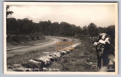 C.1940 RPPC MILAN, ITALY CAR RACE CIRCUITO DI MILANO CURVE PHOTO Postcard P63