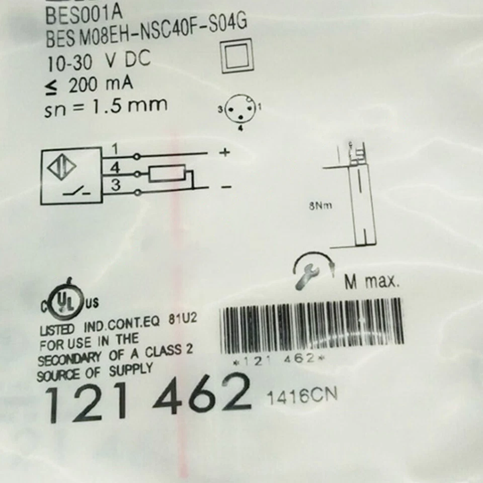 Proximity Sensor Inductive Sensor for BES001A BES M08EH-NSC40F-S04G 10-30V DC - Image 2 of 3