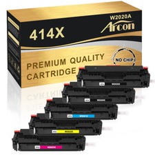 5x W2020X Toner Compatible With HP 414X Color Laserjet M454dn M454dw MFP No Chip