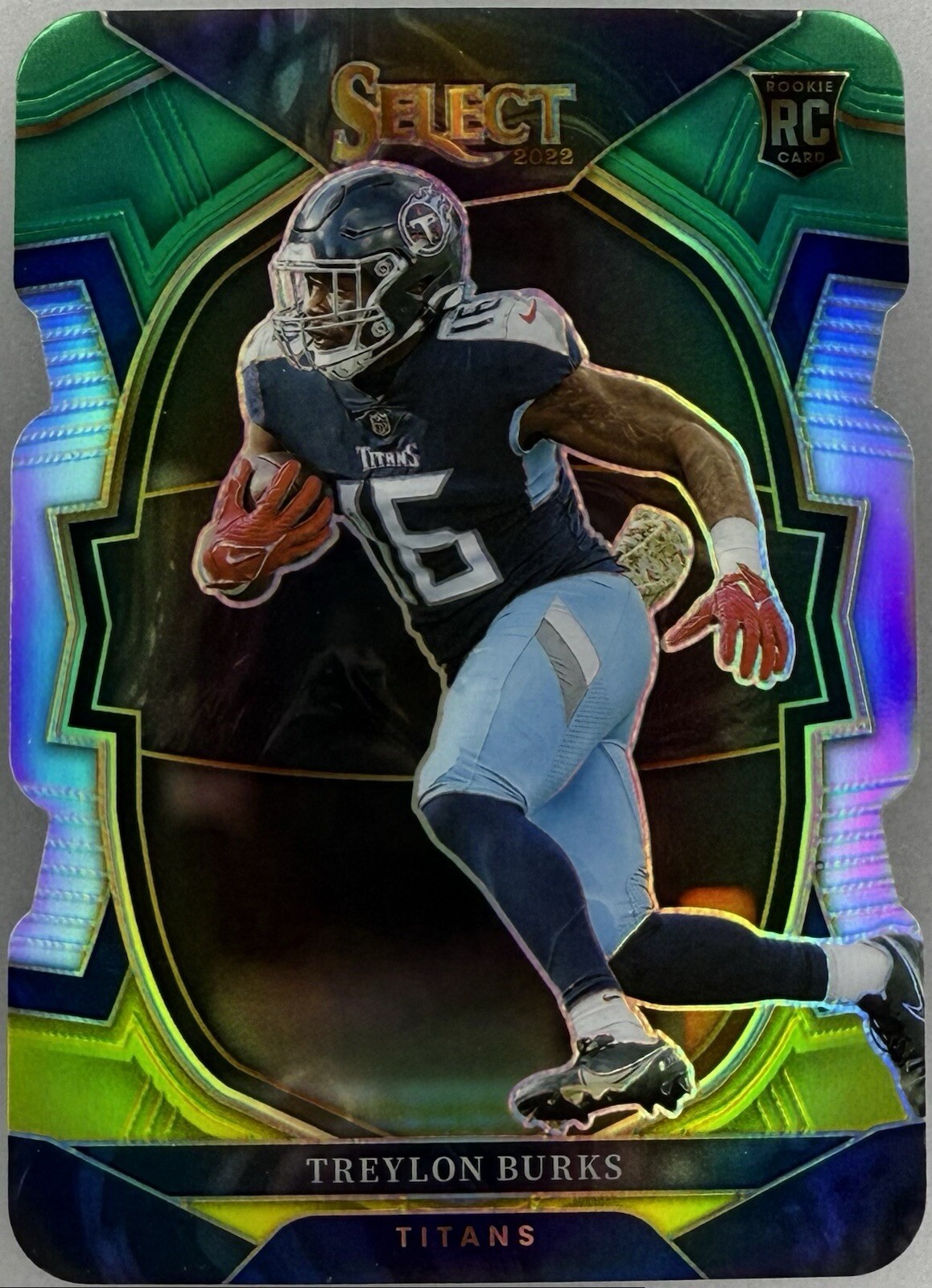 2022 Select Treylon Burks Concourse Green/Yellow Die-Cut RC #39 Titans