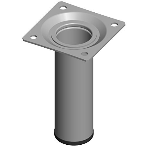 Element System 18133-00255 Gambe in Acciaio a Base Rotonda, Alluminio, 10 cm, Se