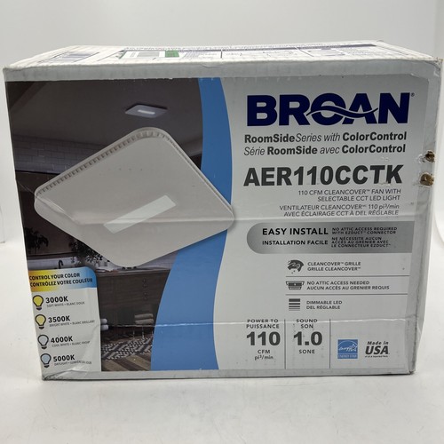 Broan 110 CFM Bathroom Exhaust Fan w/ LED Light CleanCover Grill