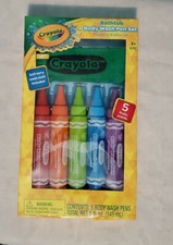 Crayola Bathtub Fruity Scented Body Wash Pen Set Washcloth, 6pc NEW