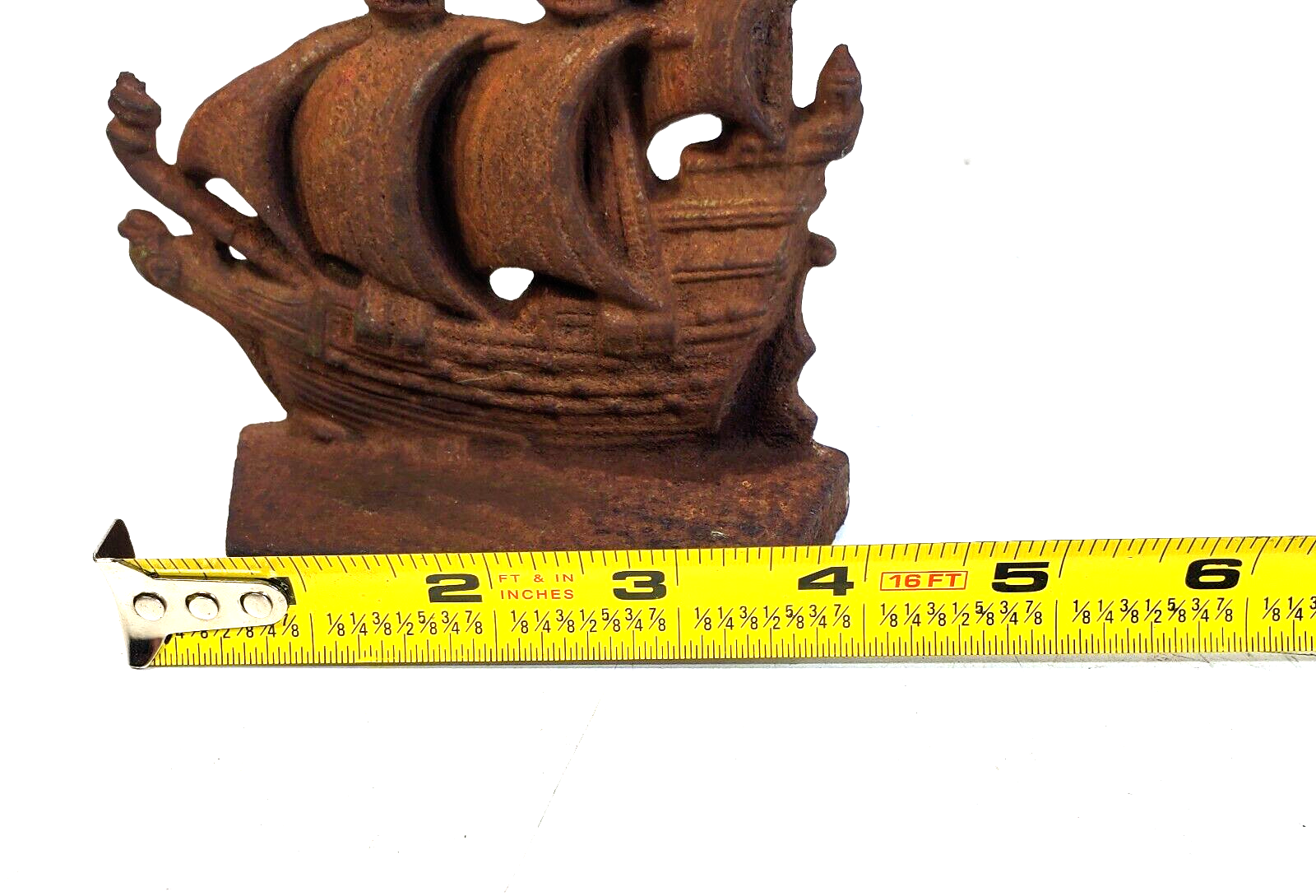 Antique Cast Iron Door Stop Pirate Ship Spanish Galleon Sail Boat or
