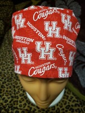UNIVERSITY OF HOUSTON COUGARS Handmade SURGICAL SCRUB CAPS