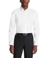 Michael Kors Men's Slim Fit Untucked Solid Dress Shirt, L 16-16.5 32/33