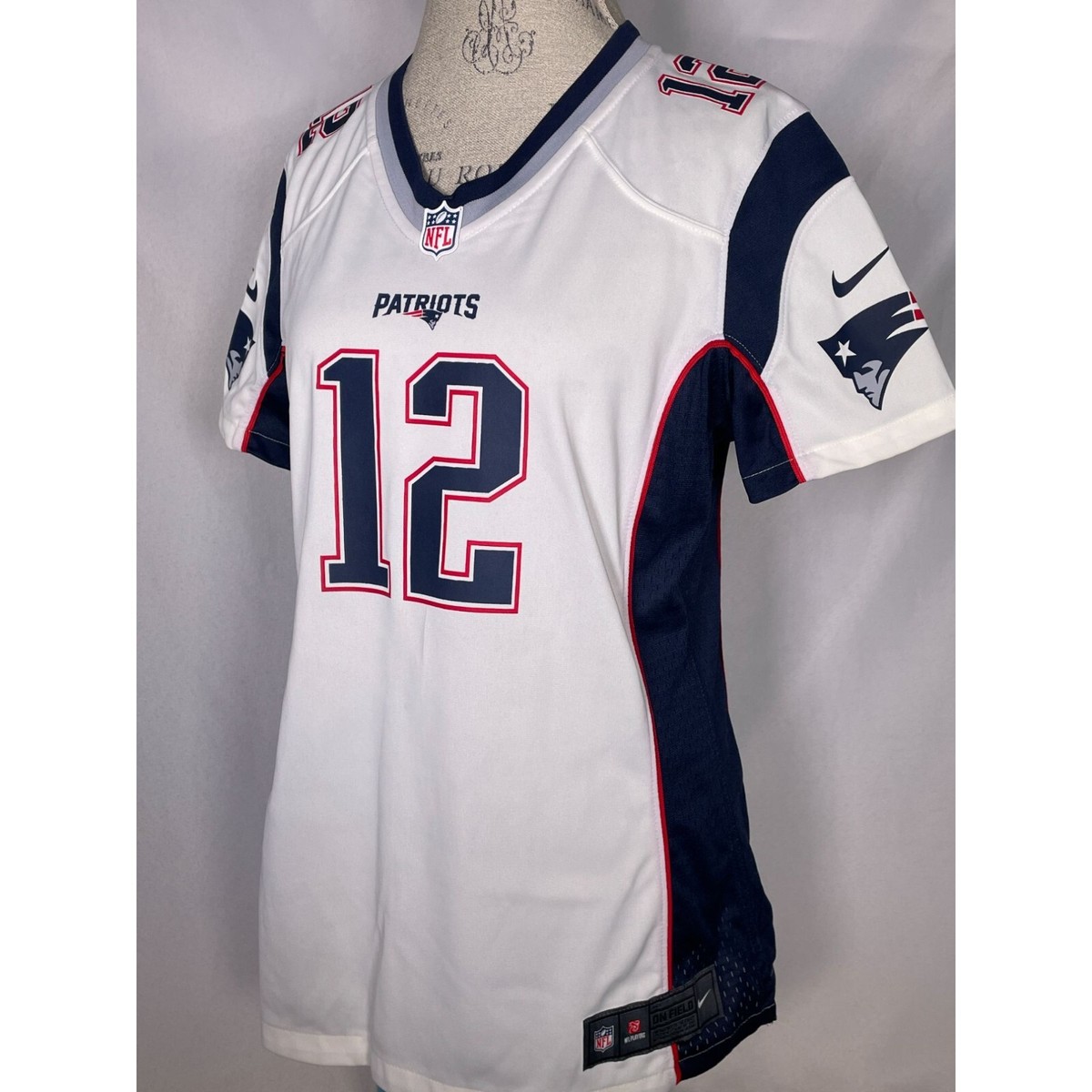 Tom Brady #12 New England Patriots NIKE White On Field Jersey