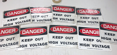 DANGER HIGH VOLTAGE Aluminum 8 x 12 Metal Novelty WARNING Signs Lot Of ...