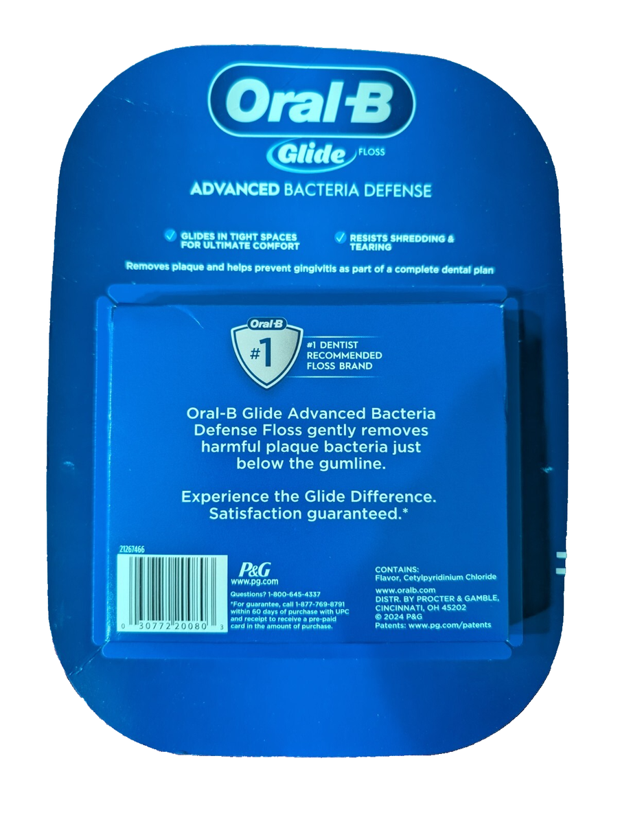 Oral−B D5015132XBK Oral-B Glide Advanced Bacteria Defense Floss (Mint Flavored) 6
