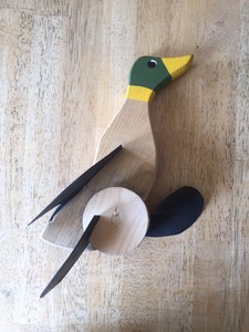 wooden duck toy on a stick