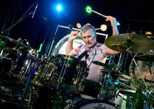 English progressive rock drummer Carl Palmer live on stage with Ca- Old Photo 4