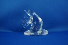 Kristall Figur Klar Glasfigur Ratte mit Käse Gus Crystal