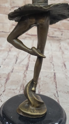 12"Tall Classical Dancer Ballerina Signed Bronze Sculpture Figure Nouveau Sale - Picture 9 of 10