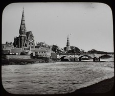 ANTIKES magisches Laternendia IRVINE AUS DEM FLUSS UM 1890 FOTO SCHOTTLAND 