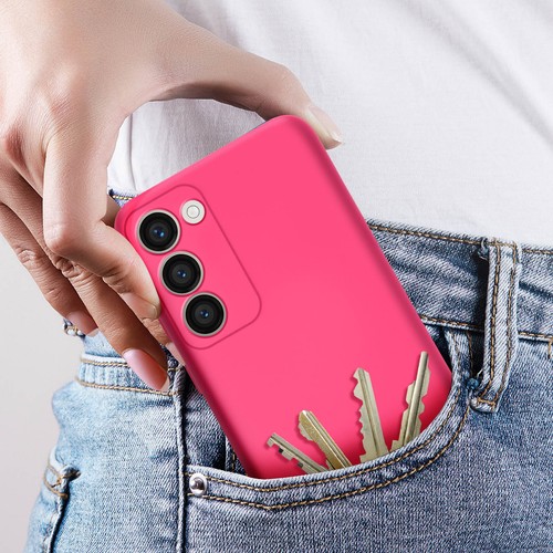 Halbsteife Silikon Handyhülle für Samsung Galaxy S23, Soft Touch – Rosa - Zdjęcie 5 z 6