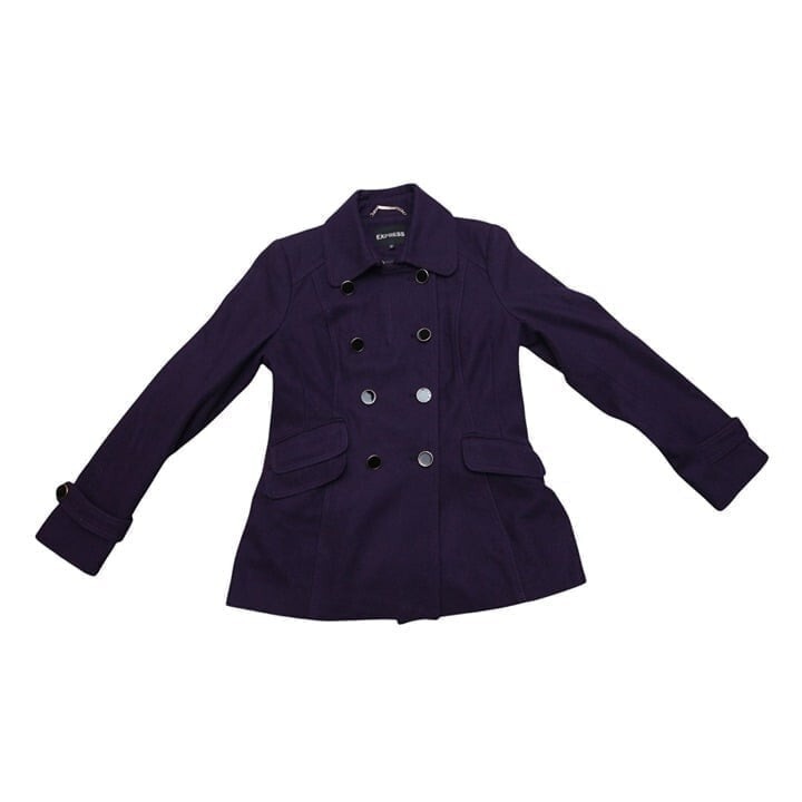 Free shipping Express Women's purple peacoat Size M