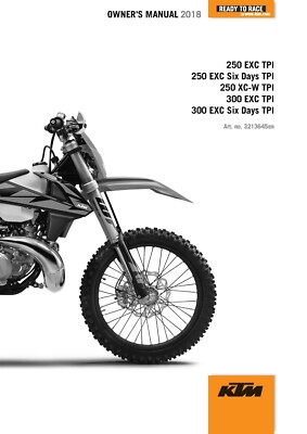 KTM Owners Manual Book 2018 250 EXC TPI EU & 2018 300 EXC TPI EU