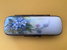 Hand Painted Forgetmenot Sewing Needle Case.