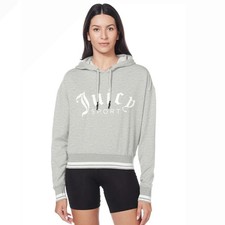 Juicy Couture Gray Cropped Hoodie - Sport Edition, Size L - EUC