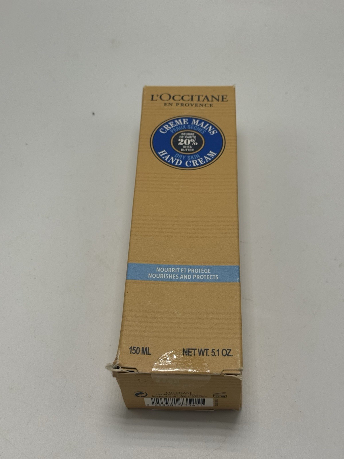 L'Occitane 20% Shea Butter Dry Skin Hand Cream 150ml/5.1fl.oz. New In Box