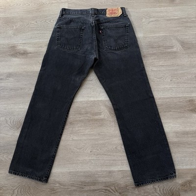 Vintage Y2K 2005 Levis 501 ACTUAL Size 31x28 Black Denim Jeans 501-0660 Mexico