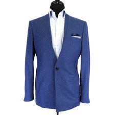UNIQUE LORO PIANA ROYAL WISH Super 170s Wool Silk Two Piece Blue Suit 38R