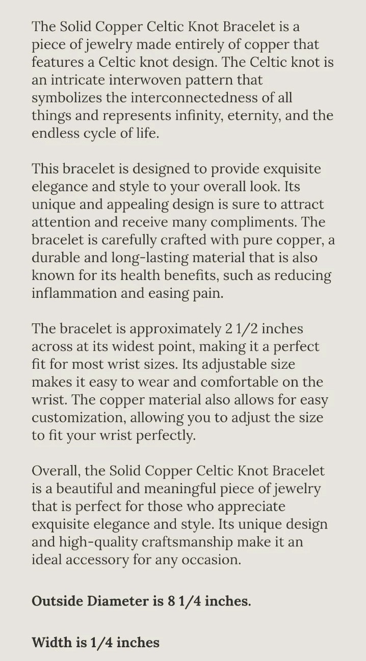 Solid Copper Celtic Knot Bracelet Made At Bythesw… - image 8