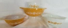 PYREX Butterfly Gold Cinderella Nesting Mixing Bowl Set Of 4 441 442 443 444