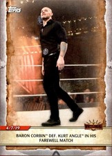 Baron Corbin Defeats Kurt Angle 2020 Topps Road to WrestleMania #57