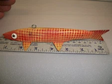HARVEY CASE AKELE MINNESOTA WOODEN 7" FISH DECOY ICE SPEARING FISHING LURE ART