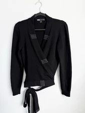 Yohji Yamamoto Adidas Size S • Black Wrap Wool Angora Cashmere Knit Sweater