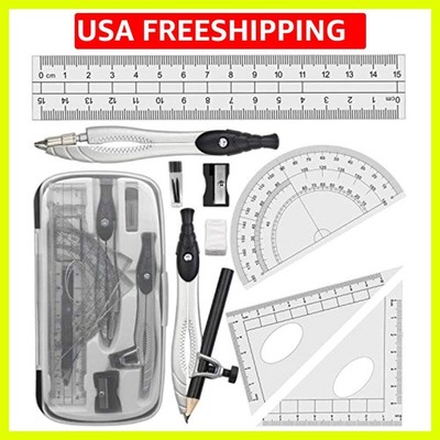 Professional Geometry Compass Set, Starter Compass Set Includes 2 Drafting Co...