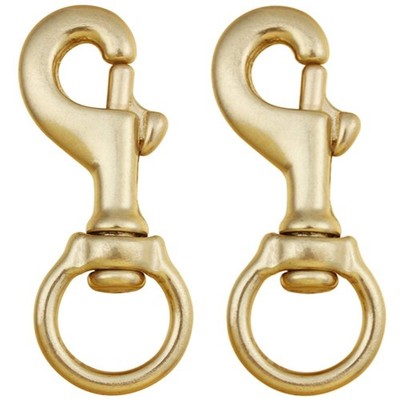 AOWESM 3-1/4 Inch Solid Brass Swivel Bolt Snap Hooks 7/8 Inch Swivel Eye Sing...